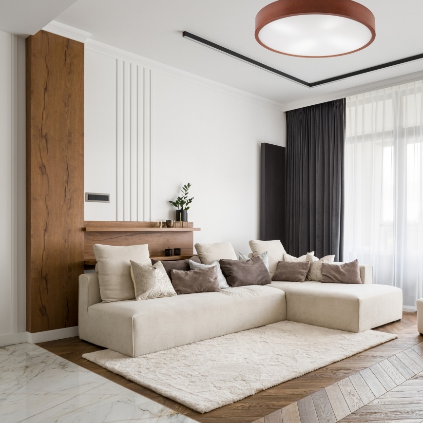 Plafón NATURAL 4xE27/60W/230V ø 57,5 cm pino/marrón