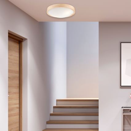 Plafón NATURAL SLIM 2xE27/60W/230V ø 37 cm pino