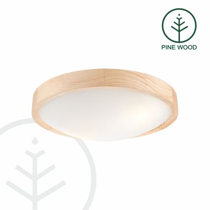 Plafón NATURAL SLIM 2xE27/60W/230V ø 37 cm pino