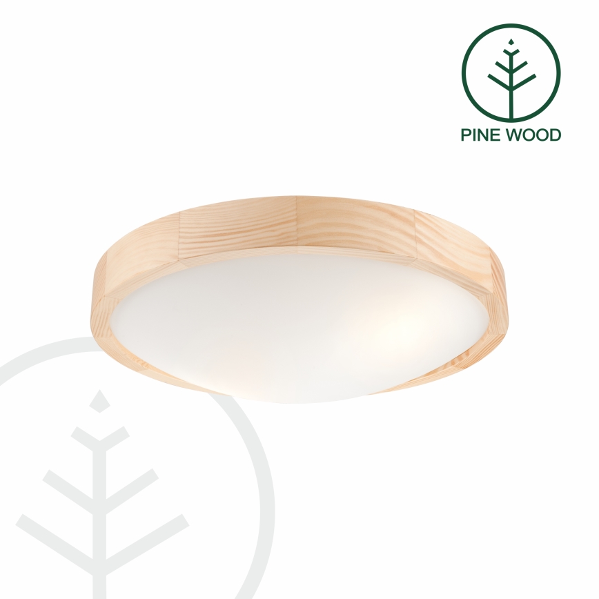 Plafón NATURAL SLIM 2xE27/60W/230V ø 37 cm pino