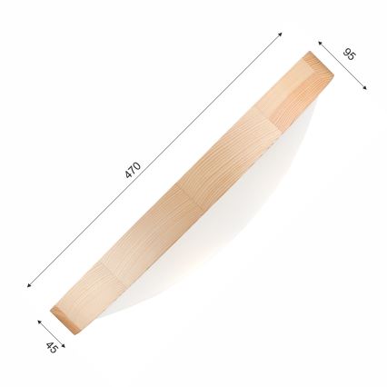 Plafón NATURAL SLIM 3xE27/60W/230V ø 47 cm pino
