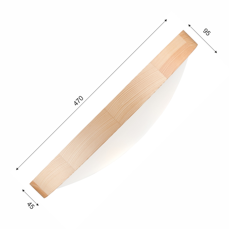 Plafón NATURAL SLIM 3xE27/60W/230V ø 47 cm pino