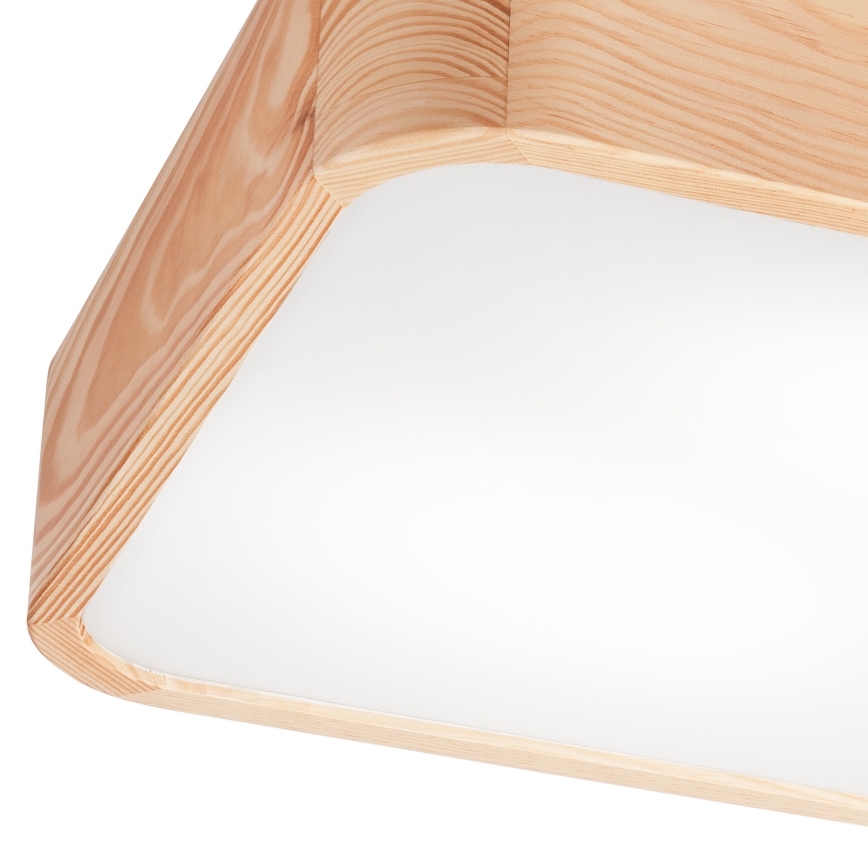 Plafón NATURAL SQUARE 2xE27/15W/230V 35x35 cm pino