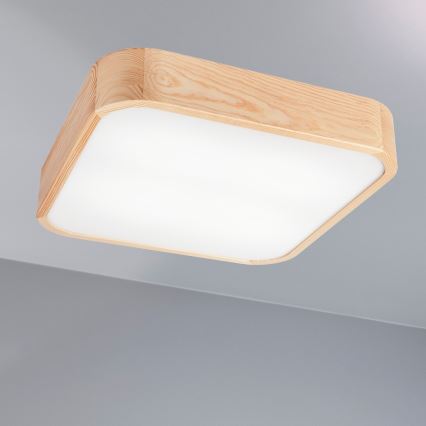 Plafón NATURAL SQUARE 4xE27/15W/230V 45x45 cm pino