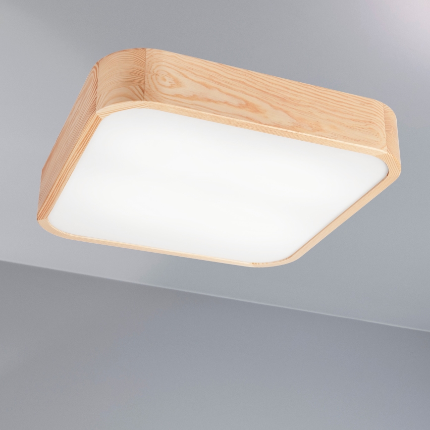 Plafón NATURAL SQUARE 4xE27/15W/230V 45x45 cm pino