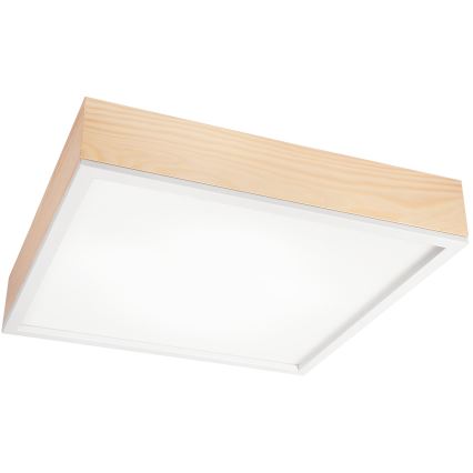 Plafón NATURAL SQUARE 4xE27/15W/230V 48x48 cm pino/blanco
