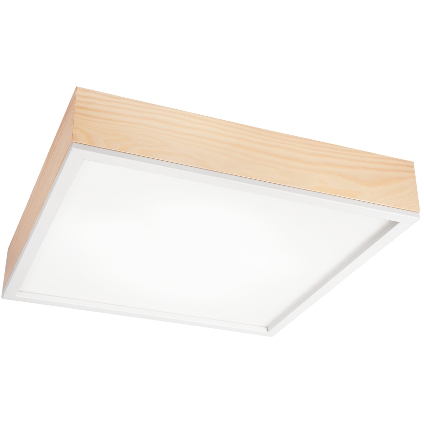 Plafón NATURAL SQUARE 4xE27/15W/230V 48x48 cm pino/blanco