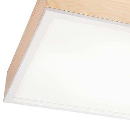 Plafón NATURAL SQUARE 4xE27/15W/230V 48x48 cm pino/blanco