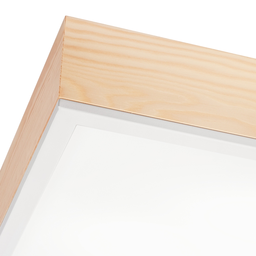 Plafón NATURAL SQUARE 4xE27/15W/230V 48x48 cm pino/blanco