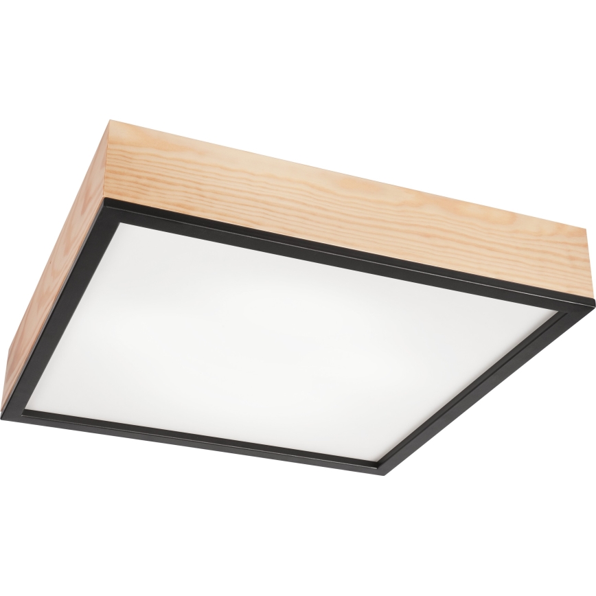 Plafón NATURAL SQUARE 4xE27/15W/230V 48x48 cm pino/negro