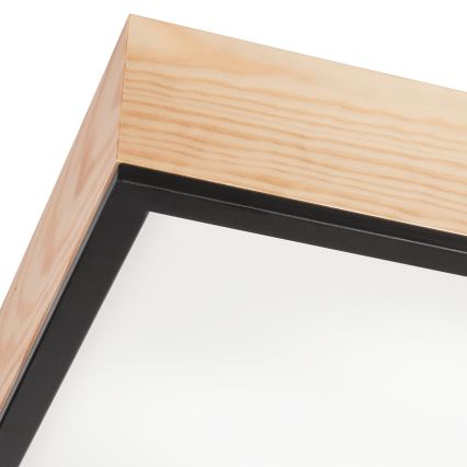 Plafón NATURAL SQUARE 4xE27/15W/230V 48x48 cm pino/negro