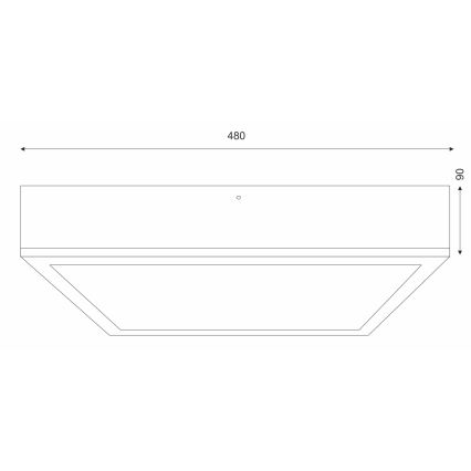 Plafón NATURAL SQUARE 4xE27/15W/230V 48x48 cm pino/negro