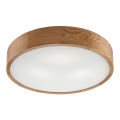 Plafón OAK 3xE27/60W/230V roble ø 47,5 cm