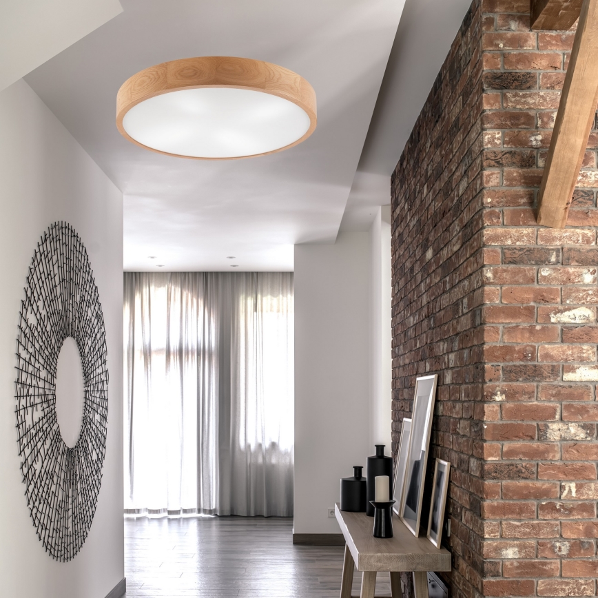 Plafón OAK 4xE27/60W/230V ø 57,5 cm roble