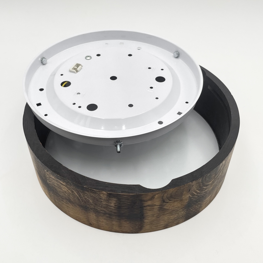 Plafón OAK SMOKY 1xE27/15W/230V ø 27,5 cm roble/marón oscuro