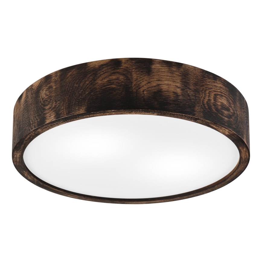 Plafón OAK SMOKY 2xE27/15W/230V ø 37,5 cm roble/marón oscuro