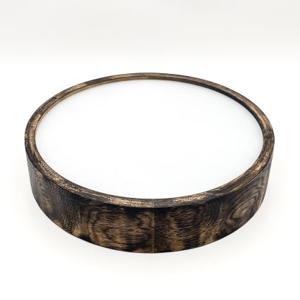 Plafón OAK SMOKY 2xE27/15W/230V ø 37,5 cm roble/marón oscuro