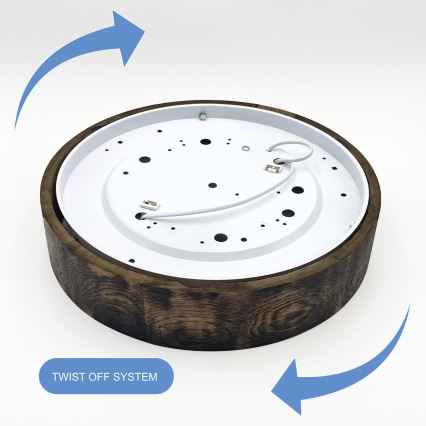 Plafón OAK SMOKY 2xE27/15W/230V ø 37,5 cm roble/marón oscuro