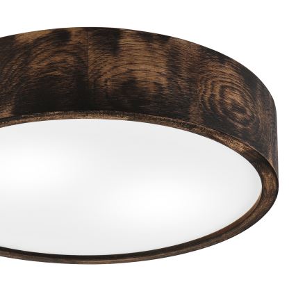 Plafón OAK SMOKY 2xE27/15W/230V ø 37,5 cm roble/marón oscuro
