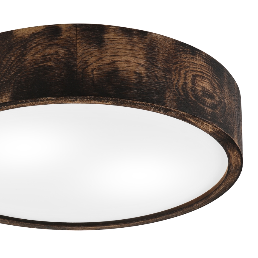 Plafón OAK SMOKY 2xE27/15W/230V ø 37,5 cm roble/marón oscuro