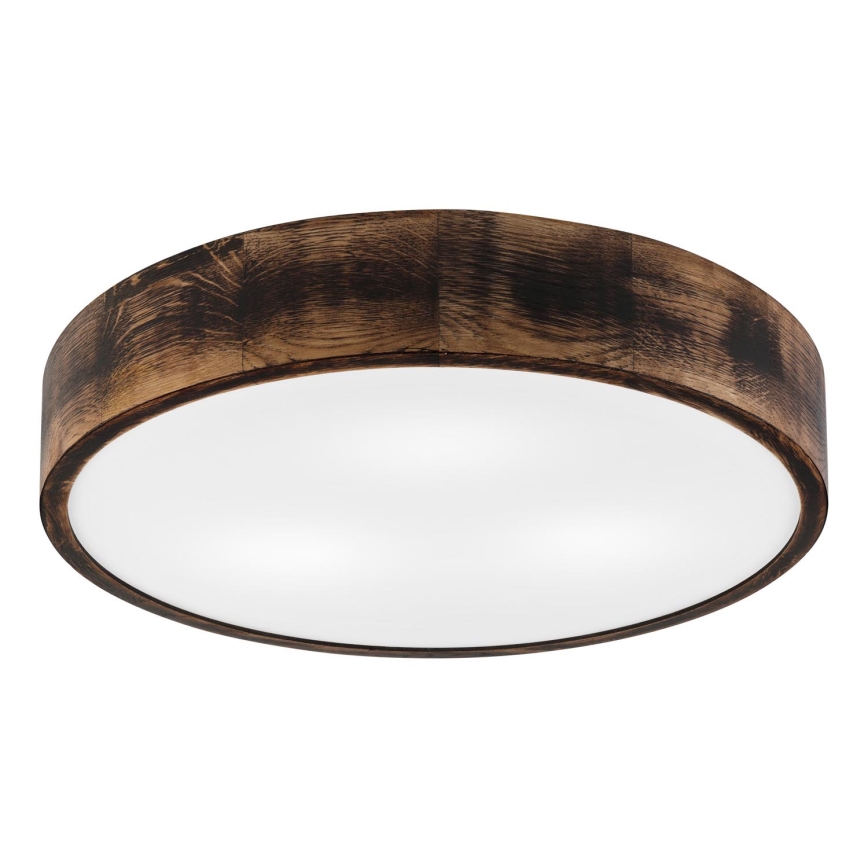 Plafón OAK SMOKY 3xE27/15W/230V ø 47,5 cm roble/marón oscuro