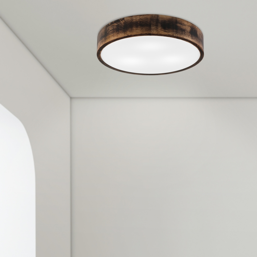 Plafón OAK SMOKY 3xE27/15W/230V ø 47,5 cm roble/marón oscuro