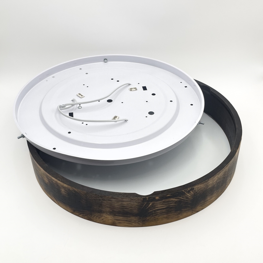 Plafón OAK SMOKY 3xE27/15W/230V ø 47,5 cm roble/marón oscuro