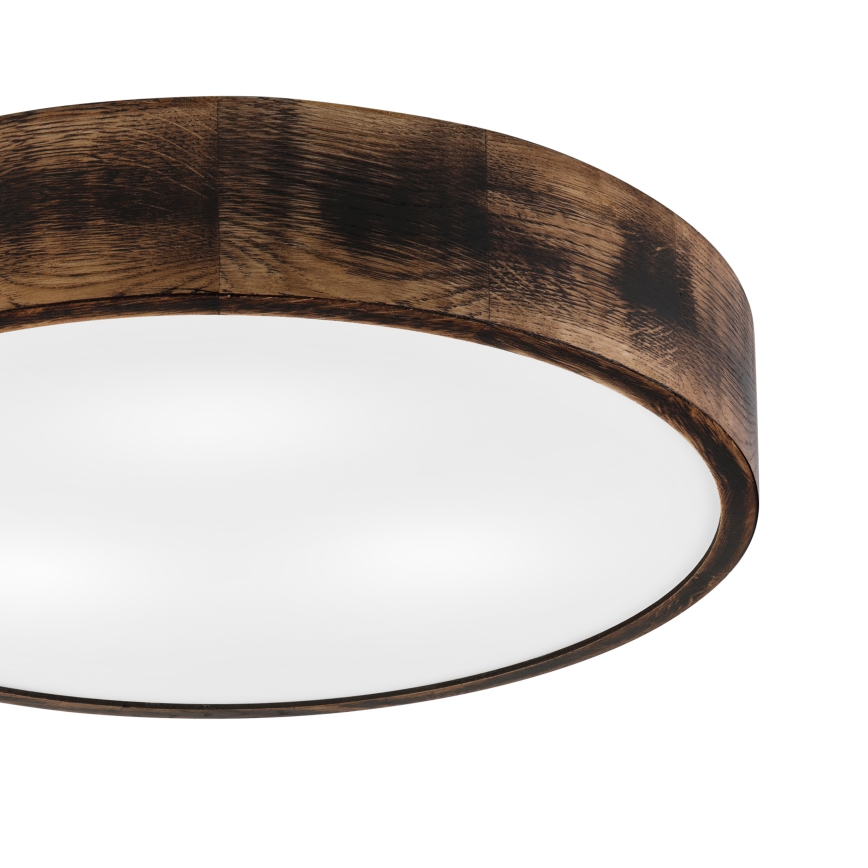 Plafón OAK SMOKY 3xE27/15W/230V ø 47,5 cm roble/marón oscuro