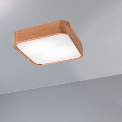 Plafón OAK SQUARE 2xE27/15W/230V 35x35 cm roble
