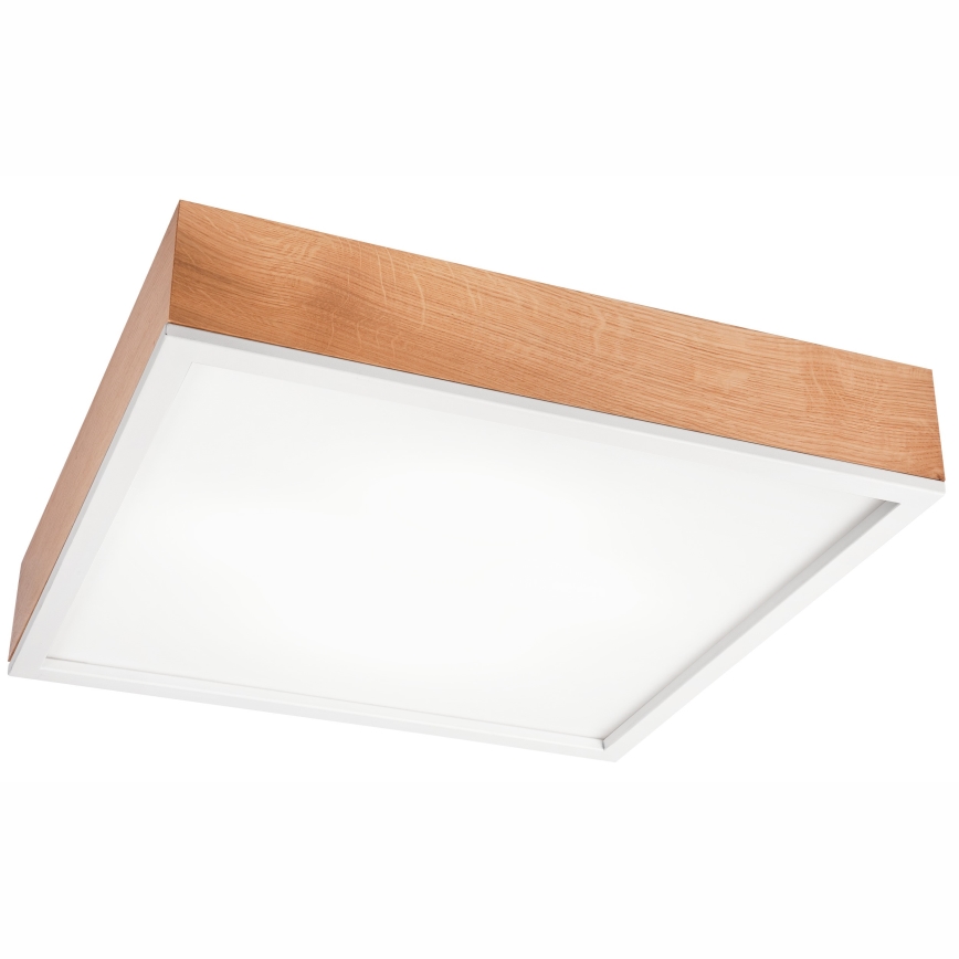 Plafón OAK SQUARE 4xE27/15W/230V 48x48 cm roble/blanco