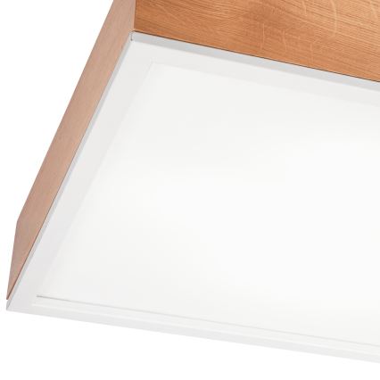 Plafón OAK SQUARE 4xE27/15W/230V 48x48 cm roble/blanco