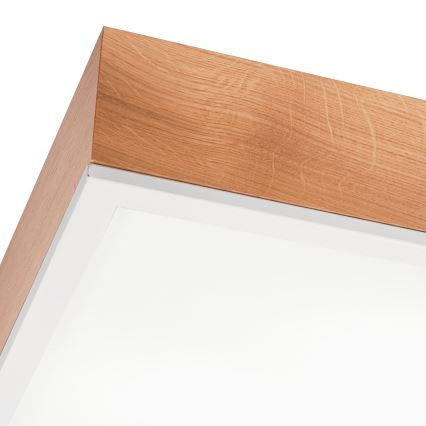 Plafón OAK SQUARE 4xE27/15W/230V 48x48 cm roble/blanco