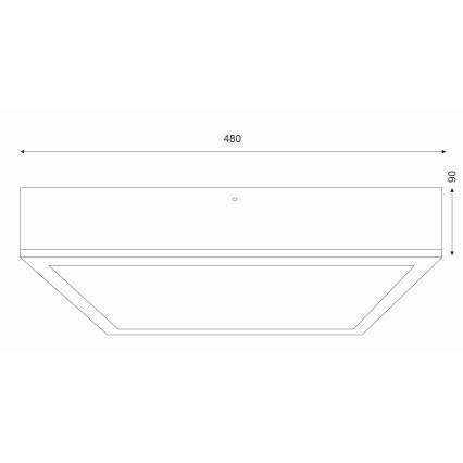 Plafón OAK SQUARE 4xE27/15W/230V 48x48 cm roble/blanco