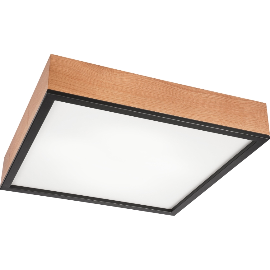 Plafón OAK SQUARE 4xE27/15W/230V 48x48 cm roble/negro