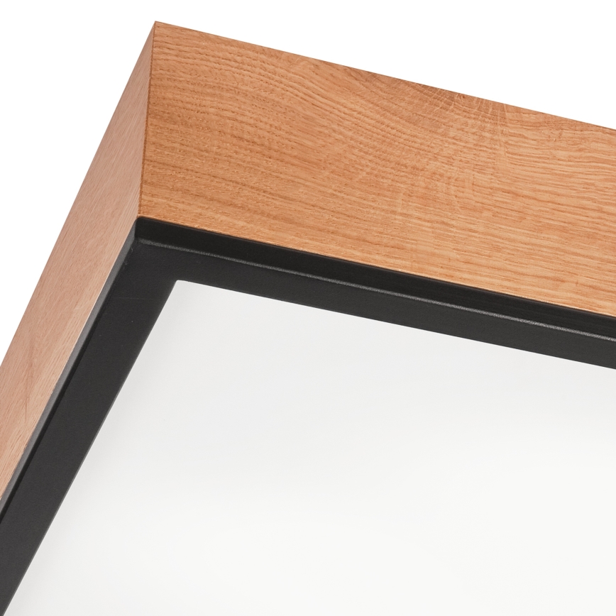 Plafón OAK SQUARE 4xE27/15W/230V 48x48 cm roble/negro
