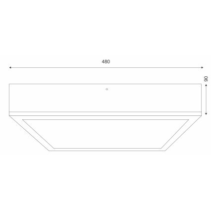Plafón OAK SQUARE 4xE27/15W/230V 48x48 cm roble/negro