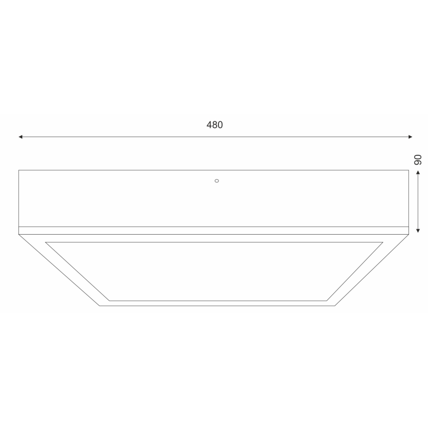 Plafón OAK SQUARE 4xE27/15W/230V 48x48 cm roble/negro
