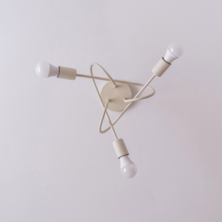 Plafón OXFORD 3xE27/15W/230V color crema