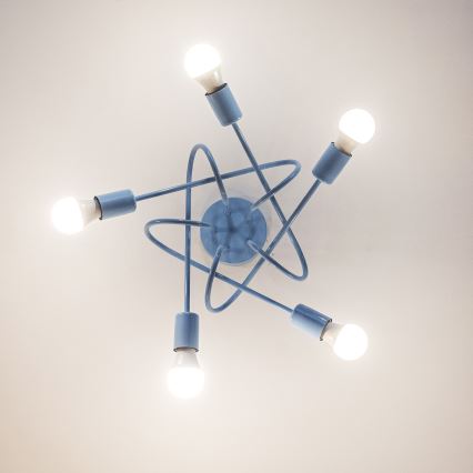 Plafón OXFORD 5xE27/15W/230V azul
