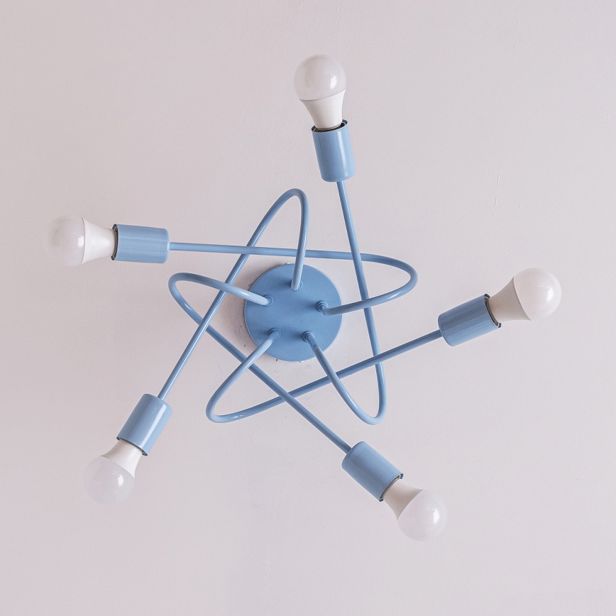 Plafón OXFORD 5xE27/15W/230V azul