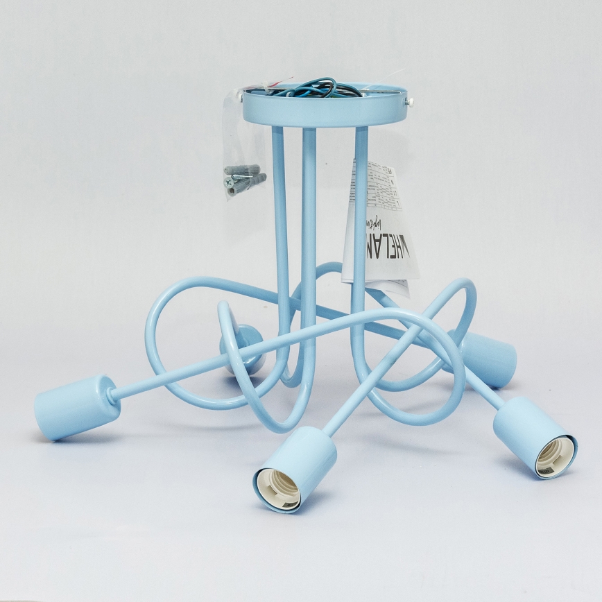 Plafón OXFORD 5xE27/15W/230V azul