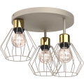 Plafón PARKLA 3xE27/15W/230V beige/dorado
