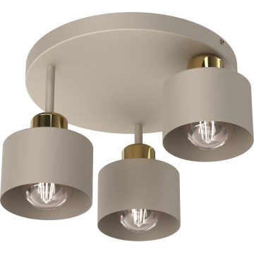 Plafón PARKLA 3xE27/15W/230V beige/dorado