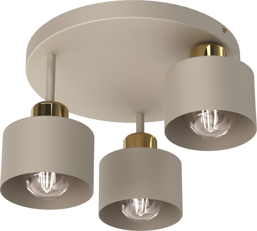 Plafón PARKLA 3xE27/15W/230V beige/dorado