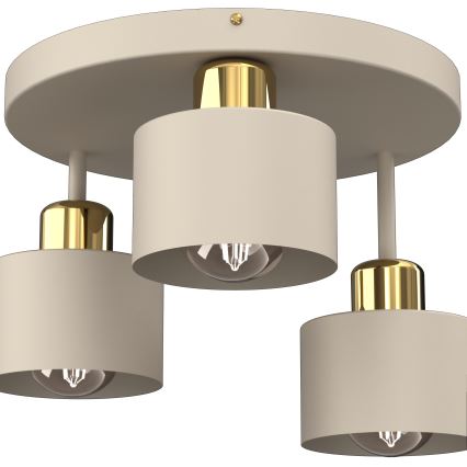Plafón PARKLA 3xE27/15W/230V beige/dorado