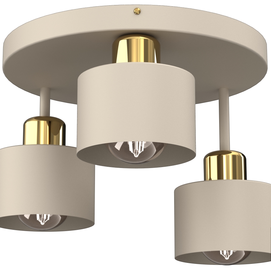 Plafón PARKLA 3xE27/15W/230V beige/dorado