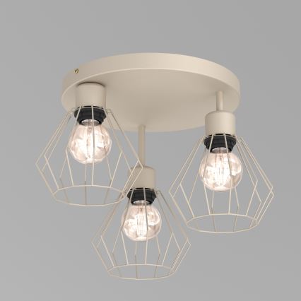 Plafón PARKLA 3xE27/15W/230V beige