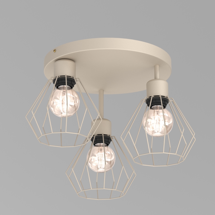 Plafón PARKLA 3xE27/15W/230V beige