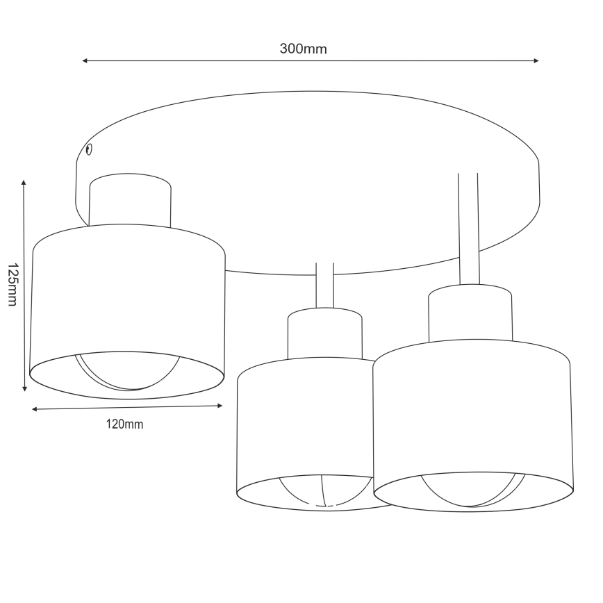 Plafón PARKLA 3xE27/15W/230V beige