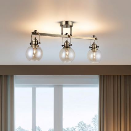 Plafón POLINO 3xE27/40W/230V acabado en bronce